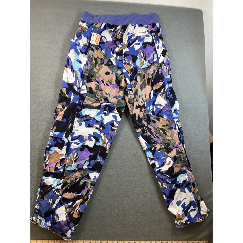 NEW Free People Movement Mesmerize Me Pants Large Violet Camo Women’s - Picture 7 of 13